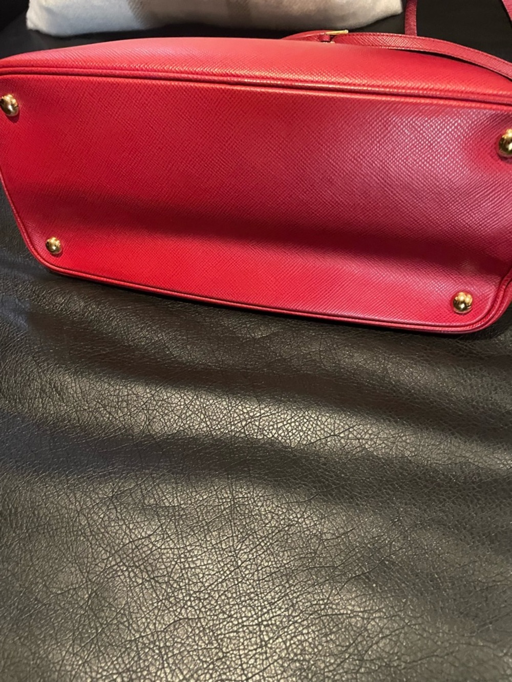 Prada  double medium Red Saffiano Leather bag with Adjustable Strap - Picture 7 of 8